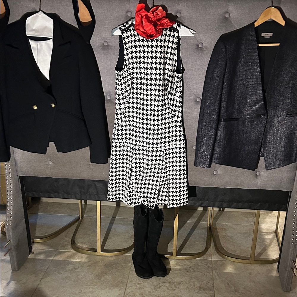 Michael Kors Black and White Houndstooth Dress